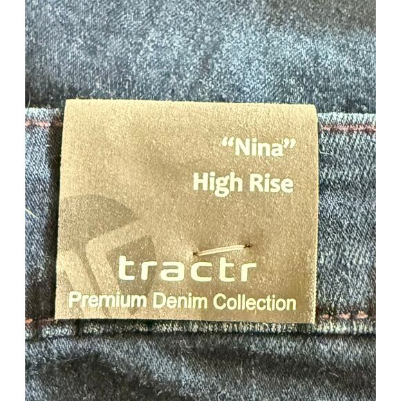 NWT Tractr Nina Skinny Jean Size‎ 6 Indigo Blue Distressed Modern Look - Picture 3 of 11